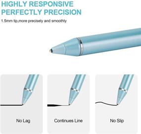img 2 attached to 🖊️ Fine Point Stylus Pen for Touch Screens - Digital Active Pencil Compatible with iPhone, iPad, Tablets and More (Light Blue)