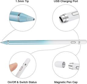 img 3 attached to 🖊️ Fine Point Stylus Pen for Touch Screens - Digital Active Pencil Compatible with iPhone, iPad, Tablets and More (Light Blue)