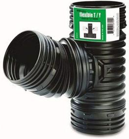 img 1 attached to 🌿 4-Inch Black Flex-Drain ADP53702 Landscaping Drain Pipe Adapter, Flexible T/Y