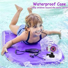 img 2 attached to Luoba Kids Camera Waterproof Toddler Digital Camera For Kids 3 4 5 6 7 8 Year Old Children Underwater Cameras Toys Age 3-8 Girls Boys Birthday Gifts Mini HD Sport Recorder With 32GB SD Card(Purple)