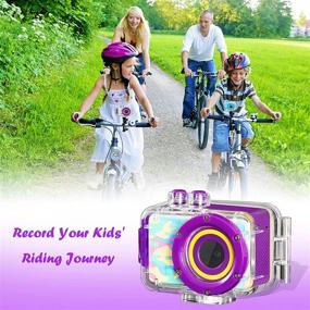 img 3 attached to Luoba Kids Camera Waterproof Toddler Digital Camera For Kids 3 4 5 6 7 8 Year Old Children Underwater Cameras Toys Age 3-8 Girls Boys Birthday Gifts Mini HD Sport Recorder With 32GB SD Card(Purple)