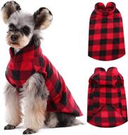 🐶 kuoser stretch dog fleece vest: cozy plaid sweater for small dogs & cats, winter dog clothes with leash hole логотип