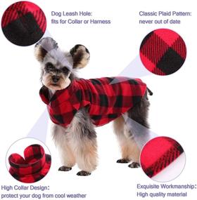 img 2 attached to 🐶 Kuoser Stretch Dog Fleece Vest: Cozy Plaid Sweater for Small Dogs & Cats, Winter Dog Clothes with Leash Hole