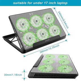 img 2 attached to 🖥️ Ultra Slim Laptop Cooling Pad with 6 Quiet LED Fans for 15.6-17 Inch Laptops - Portable USB Powered Gaming Cooling Pad with Switch Control Fan Speed Function