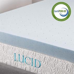img 1 attached to 💤 LUCID Queen 4 Inch Gel Memory Foam Mattress Topper - Ventilated Design for Ultimate Plush Comfort