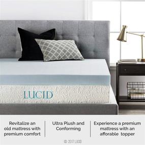 img 2 attached to 💤 LUCID Queen 4 Inch Gel Memory Foam Mattress Topper - Ventilated Design for Ultimate Plush Comfort