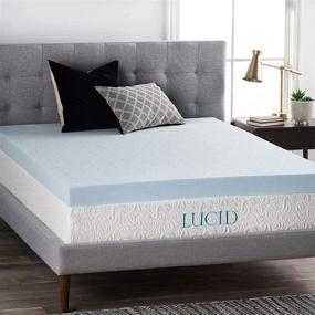 img 4 attached to 💤 LUCID Queen 4 Inch Gel Memory Foam Mattress Topper - Ventilated Design for Ultimate Plush Comfort