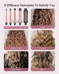 img 3 attached to 💁 Комплект "Ultimate 5 in 1 Curling Wand Set": Мгновенное нагревание с заменяемыми керамическими насадками и щеткой для завивки