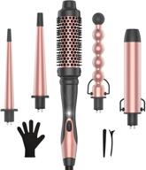 💁 комплект "ultimate 5 in 1 curling wand set": мгновенное нагревание с заменяемыми керамическими насадками и щеткой для завивки логотип