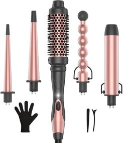 img 4 attached to 💁 Комплект "Ultimate 5 in 1 Curling Wand Set": Мгновенное нагревание с заменяемыми керамическими насадками и щеткой для завивки