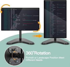 img 1 attached to 🖥️ HUANUO Single Monitor Stand – Full Motion Free Standing Desk Mount Riser for 13-32 Inch Screens with Height Adjustment, Tilt, Swivel, and Rotation