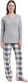 img 4 attached to 👖 Comfy and Cozy: Cherokee Women's Soft Pajama Shirt and Pants Set