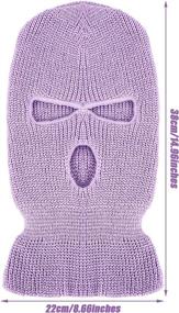 img 2 attached to 🧣 Full Cover Knit Ski Mask Winter Balaclava for Men and Women - 4 Pieces, 3-Hole Design, Warm and Ideal for Outdoor Sports