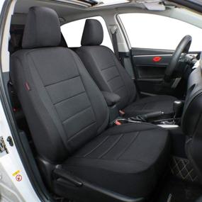 img 4 attached to EKR Neoprene Car Seat Covers: Custom Fit for Nissan Sentra SV,SR,S (2013-2019) - Black Neoprene