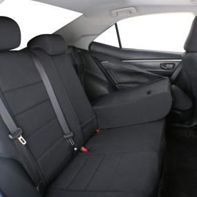 img 1 attached to EKR Neoprene Car Seat Covers: Custom Fit for Nissan Sentra SV,SR,S (2013-2019) - Black Neoprene