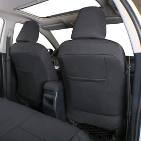 img 3 attached to EKR Neoprene Car Seat Covers: Custom Fit for Nissan Sentra SV,SR,S (2013-2019) - Black Neoprene