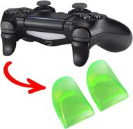 enhance your gaming experience with extremerate black & green custom trigger extenders for playstation 4 controller logo