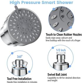 img 2 attached to High Pressure Shower Head with Filter Cartridge - 15 Stage Hard Water Shower Filter for Chlorine and Harmful Substance Removal