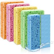 🧽 10pack colored cleaning sponge: reusable & biodegradable kitchen scrub sponge with double scrubbing sides for effective cleaning logo