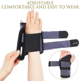 img 1 attached to 🤲 Wrist Support Brace: HiRui Splinted Wrist Brace for Men, Women, and Kids