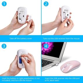 img 1 attached to Cimetech BAT Bright Pink Wireless Mouse: 2.4G Slim Cordless Ergonomic Optical for Laptop, Desktop, MacBook - Less Noise with Nano Receiver