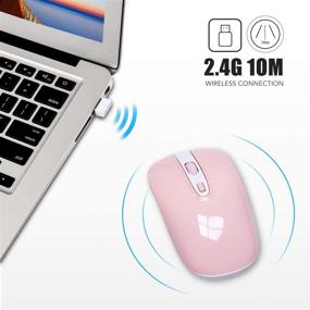 img 3 attached to Cimetech BAT Bright Pink Wireless Mouse: 2.4G Slim Cordless Ergonomic Optical for Laptop, Desktop, MacBook - Less Noise with Nano Receiver