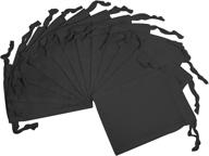 🎒 versatile and convenient storage solution: black cotton drawstring pouches bulk - pack of 12 (5x7) for jewelry, crafts, gifts, and more! logo