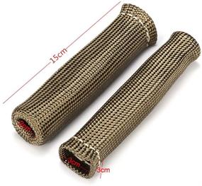 img 3 attached to High-Temperature Spark Plug Boot Shields - 1800 Degree Heat Shield Insulator Sleeve for Car and Truck, 6 inch Spark Plug Wire Boots (Pack of 8) in Titanium Finish