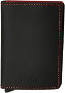 👛 secrid - genuine matte leather rfid safe card case, slim wallet for up to 12 cards (black red) logo