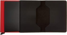 img 1 attached to 👛 SECRID - Genuine Matte Leather RFID Safe Card Case, Slim Wallet for up to 12 Cards (Black Red)