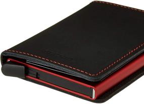 img 3 attached to 👛 SECRID - Genuine Matte Leather RFID Safe Card Case, Slim Wallet for up to 12 Cards (Black Red)