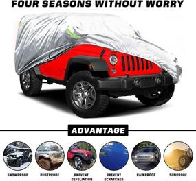 img 3 attached to 🚗 Custom All-Weather Car Cover for Jeep Wrangler CJ, YJ, TJ, JL & JK 1996-2020 - AL4X4 Outdoor Car Protection