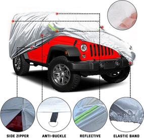 img 2 attached to 🚗 Custom All-Weather Car Cover for Jeep Wrangler CJ, YJ, TJ, JL & JK 1996-2020 - AL4X4 Outdoor Car Protection