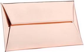 img 4 attached to BYSUMMER MARKFRAN Rose Gold Metallic Envelope Clutch Evening Purse Handbag for Wedding Cocktail Party