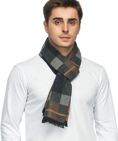 img 3 attached to 🧣 Stay Cozy in Style: Men's Classic Cashmere Winter Scarf - Top-Notch Men's Accessory in Scarves