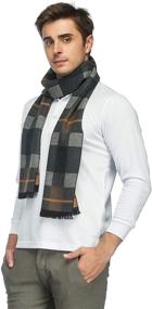 img 2 attached to 🧣 Stay Cozy in Style: Men's Classic Cashmere Winter Scarf - Top-Notch Men's Accessory in Scarves