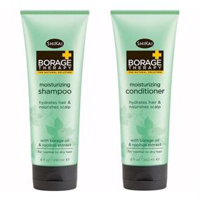 img 1 attached to 💧 ShiKai Borage Shampoo & Conditioner Set - Hair Hydration & Scalp Nourishment, 8 oz