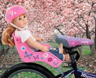 🚴 ride along dolly doll bicycle seat- the original bike attachment for american girl, 18-22 inch dolls, and stuffed animals- customize with included decorate yourself decals (pink) логотип