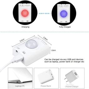 img 1 attached to 🔦 KUCAM Rechargeable Closet Lights - Motion Sensor Activated LED Strip Lights 1.5M, 3000K Warm White for Stairway, Under Cabinet, Cupboard, Room Bed - Auto on/Off, PIR - Wake Up Night Lights (150cm)