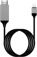 📱 [сертифицированный apple mfi] адаптер lightning to hdmi - подключение iphone/ipad к тв/проектору, синхронизация экрана непосредственно на hd тв/мониторе (6.6 фута, черный) - не требуется источник питания логотип