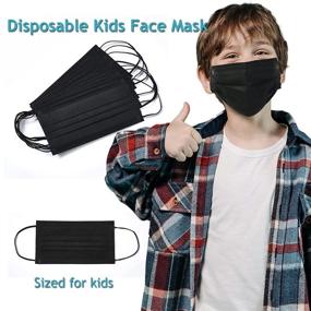 img 3 attached to 👶 100 PCS Kids Black Disposable Face Mask – Breathable 3-Layer Filtration Safety Masks for Children, Ideal for Indoor/Outdoor Daily Use