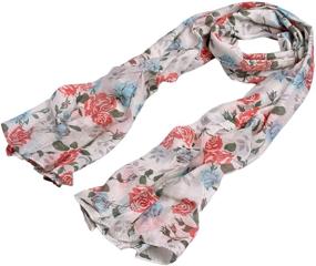 img 1 attached to 🌹 Enhance Your Style with our Elegant Roses Print Floral Scarf