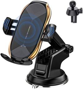 img 4 attached to 🚗 YITUMU Wireless Car Charger Mount, 10W Fast Charging Auto-Clamping Car Mount, Air Vent Windshield Dashboard Car Phone Holder for Galaxy S20/S10/S9/S8, iPhone 12/11/XS/X/8P/8