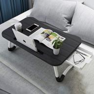 регулируемый ноутбуковый столик для кровати с держателем для кружки, складной лаптоп-столик для кровати - переносной рабочий столик для ноутбука с ящиком от asltoy. логотип