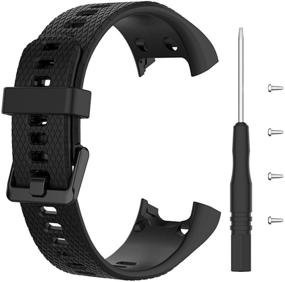 img 2 attached to Премиальный силиконовый спортивный ремешок: Совместимый с Garmin vivosmart HR - Регулируемая замена для ремешка для умных часов vivosmart HR