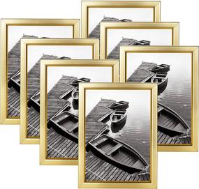 img 4 attached to 🖼️ Giverny 5x7 Picture Frames Set of 7: Elegant Gold Frames for Wall or Tabletop Display, Sleek Design with Glossy Finish - Ideal for Home Decor, Office, Hotels, and Ceremonies