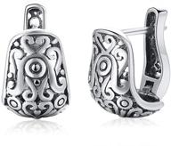 balmora 925 sterling silver filigree floral clip-on hoop earrings - vintage style jewelry for women & girls logo