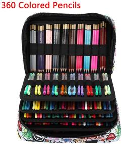 img 2 attached to 🎨 YTSTYLE Colored Pencil Case: Large Capacity Organizer for 360-364 Colored Pencils & 240-244 Gel Pens - Ideal for Watercolor Pens, Prismacolor Premier, Crayola Pencils