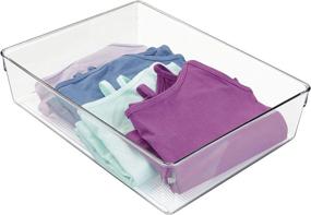 img 1 attached to 🗄️ Versatile iDesign Linus Plastic Dresser and Vanity Organizer for Bathroom, Bedroom, Office, Craft Room, and More - Clear, 12"x 9"x 3