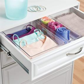 img 2 attached to 🗄️ Versatile iDesign Linus Plastic Dresser and Vanity Organizer for Bathroom, Bedroom, Office, Craft Room, and More - Clear, 12"x 9"x 3